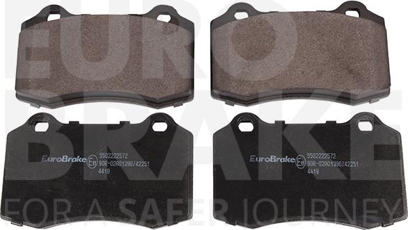 Eurobrake 5502222572 - Тормозные колодки, дисковые, комплект autospares.lv