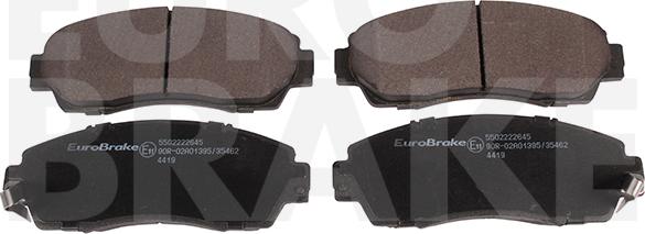 Eurobrake 5502222645 - Тормозные колодки, дисковые, комплект autospares.lv