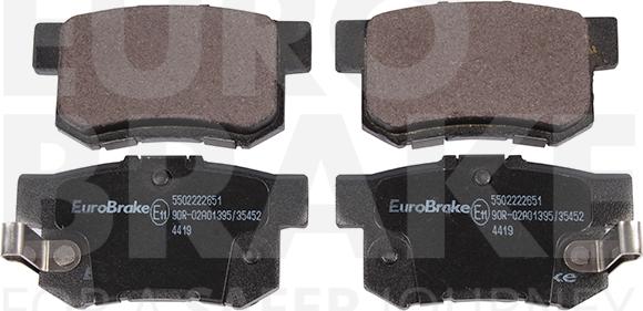 Eurobrake 5502222651 - Тормозные колодки, дисковые, комплект autospares.lv