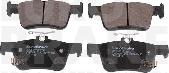 Eurobrake 5502222653 - Тормозные колодки, дисковые, комплект autospares.lv