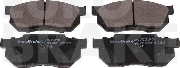 Eurobrake 5502222609 - Тормозные колодки, дисковые, комплект autospares.lv