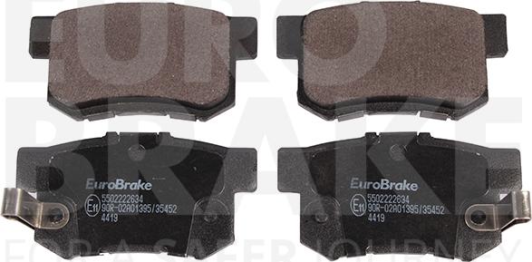 Eurobrake 5502222634 - Тормозные колодки, дисковые, комплект autospares.lv