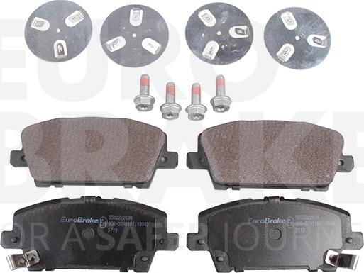 Eurobrake 5502222638 - Тормозные колодки, дисковые, комплект autospares.lv