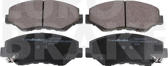 Eurobrake 5502222633 - Тормозные колодки, дисковые, комплект autospares.lv