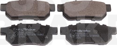 Eurobrake 5502222627 - Тормозные колодки, дисковые, комплект autospares.lv