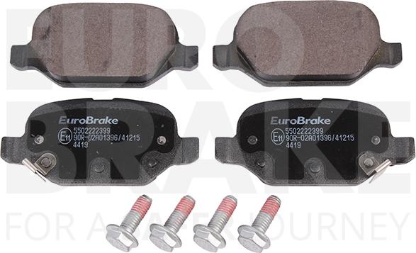 Eurobrake 5502222399 - Тормозные колодки, дисковые, комплект autospares.lv