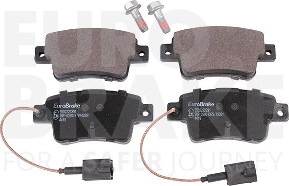 Eurobrake 5502222391 - Тормозные колодки, дисковые, комплект autospares.lv