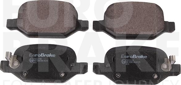 Eurobrake 5502222398 - Тормозные колодки, дисковые, комплект autospares.lv