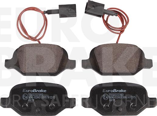 Eurobrake 5502222393 - Тормозные колодки, дисковые, комплект autospares.lv