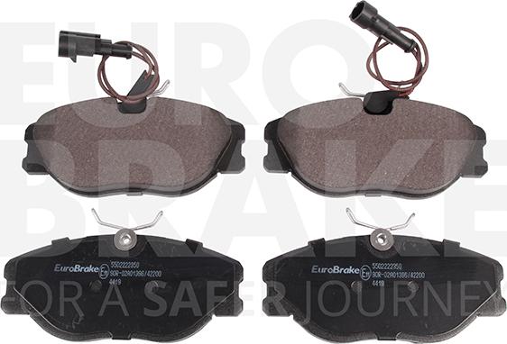 Eurobrake 5502222350 - Тормозные колодки, дисковые, комплект autospares.lv