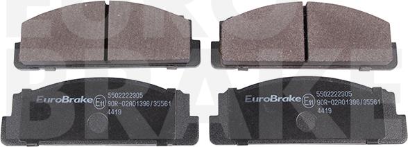 Eurobrake 5502222305 - Тормозные колодки, дисковые, комплект autospares.lv