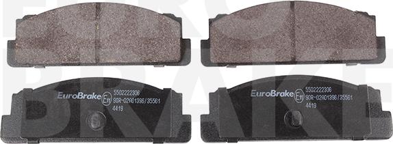 Eurobrake 5502222306 - Тормозные колодки, дисковые, комплект autospares.lv