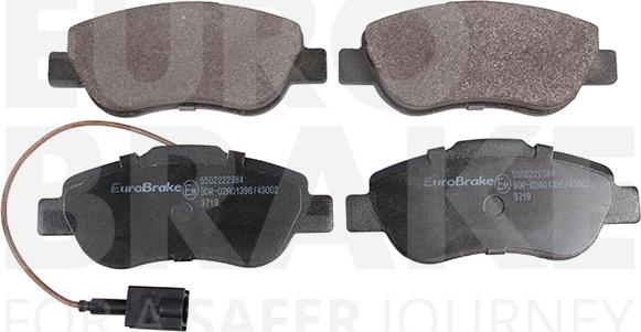 Eurobrake 5502222384 - Тормозные колодки, дисковые, комплект autospares.lv