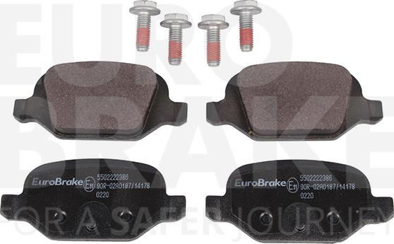 Eurobrake 5502222386 - Тормозные колодки, дисковые, комплект autospares.lv