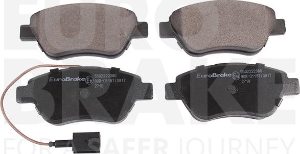 Eurobrake 5502222380 - Тормозные колодки, дисковые, комплект autospares.lv