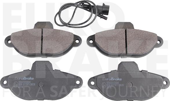 Eurobrake 5502222334 - Тормозные колодки, дисковые, комплект autospares.lv