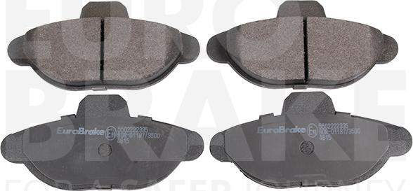 Eurobrake 5502222335 - Тормозные колодки, дисковые, комплект autospares.lv