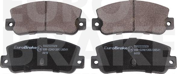 Eurobrake 5502222329 - Тормозные колодки, дисковые, комплект autospares.lv