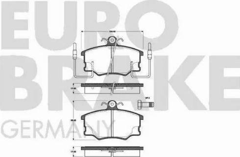 Eurobrake 5502222327 - Тормозные колодки, дисковые, комплект autospares.lv