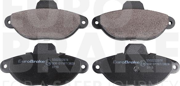 Eurobrake 5502222374 - Тормозные колодки, дисковые, комплект autospares.lv