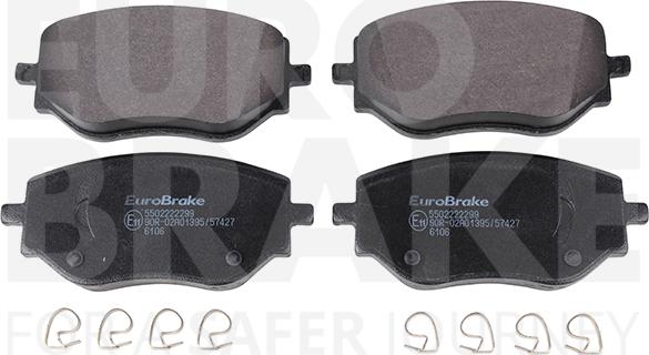 Eurobrake 5502222299 - Тормозные колодки, дисковые, комплект autospares.lv