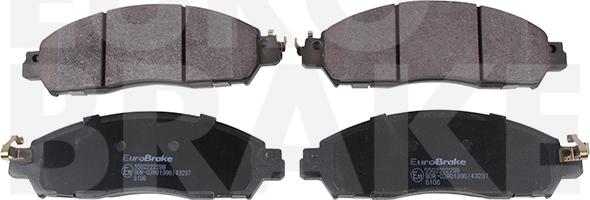 Eurobrake 5502222298 - Тормозные колодки, дисковые, комплект autospares.lv