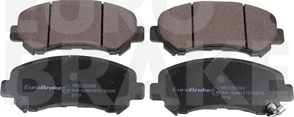 Eurobrake 5502222269 - Тормозные колодки, дисковые, комплект autospares.lv