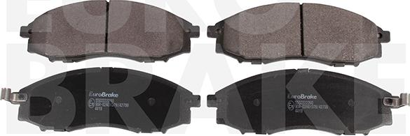 Eurobrake 5502222260 - Тормозные колодки, дисковые, комплект autospares.lv