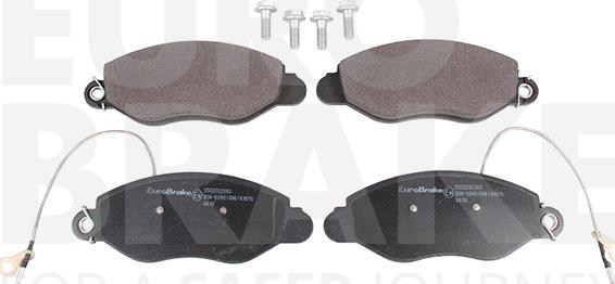 Eurobrake 5502222263 - Тормозные колодки, дисковые, комплект autospares.lv