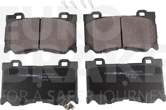 Eurobrake 5502222287 - Тормозные колодки, дисковые, комплект autospares.lv