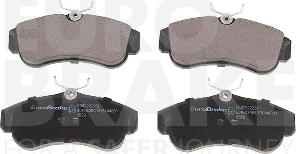 Eurobrake 5502222220 - Тормозные колодки, дисковые, комплект autospares.lv
