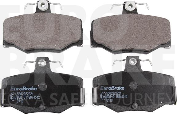 Eurobrake 5502222221 - Тормозные колодки, дисковые, комплект autospares.lv