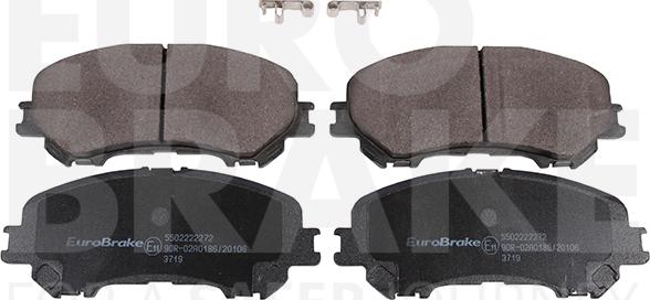 Eurobrake 5502222272 - Тормозные колодки, дисковые, комплект autospares.lv