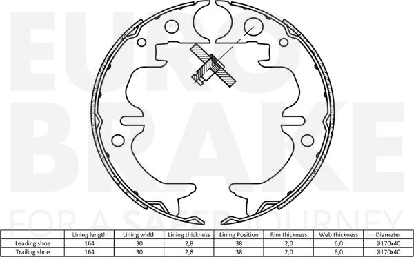 Eurobrake 58492745651 - Комплект тормозов, ручник, парковка autospares.lv