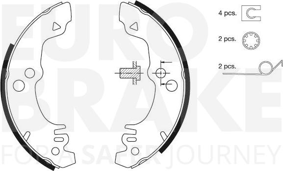 Eurobrake 58492725282 - Комплект тормозных колодок, барабанные autospares.lv