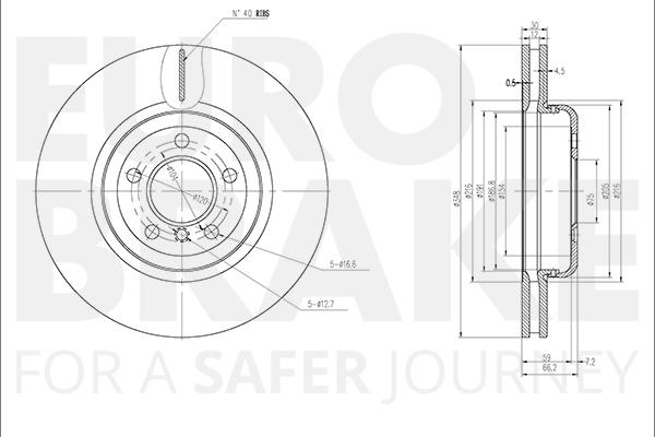 Eurobrake 5815341593 - Тормозной диск autospares.lv