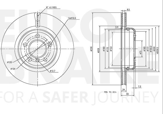 Eurobrake 5815341592 - Тормозной диск autospares.lv