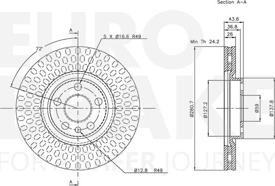 Eurobrake 5815319942 - Тормозной диск autospares.lv