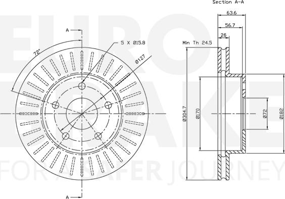 Eurobrake 5815319303 - Тормозной диск autospares.lv