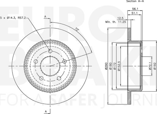 Eurobrake 5815319311 - Тормозной диск autospares.lv