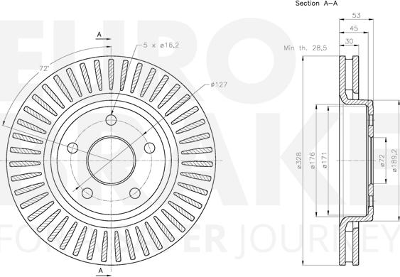 Eurobrake 5815319317 - Тормозной диск autospares.lv