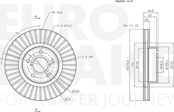 Eurobrake 5815314406 - Тормозной диск autospares.lv