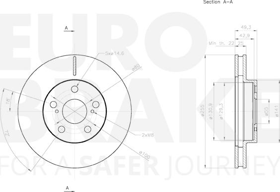 Eurobrake 58153145142 - Тормозной диск autospares.lv