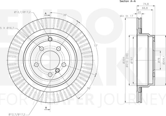 Eurobrake 5815314043 - Тормозной диск autospares.lv