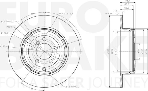 Eurobrake 5815314047 - Тормозной диск autospares.lv