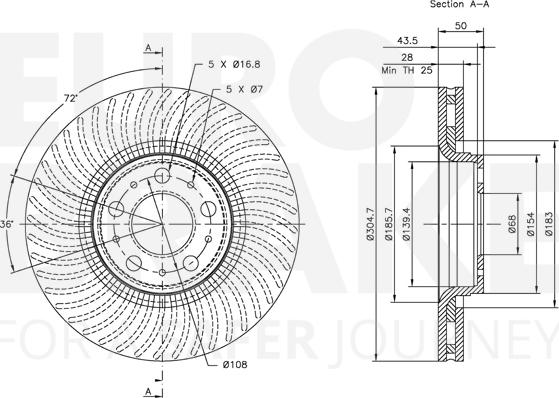 Eurobrake 5815314842 - Тормозной диск autospares.lv