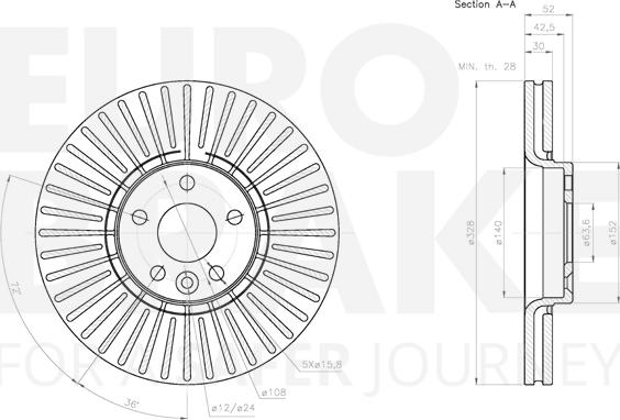 Eurobrake 5815314860 - Тормозной диск autospares.lv