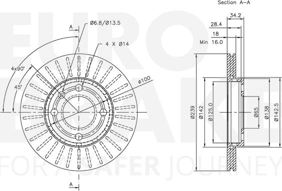 Eurobrake 5815314756 - Тормозной диск autospares.lv