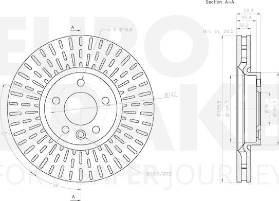 Eurobrake 58153147145 - Тормозной диск autospares.lv