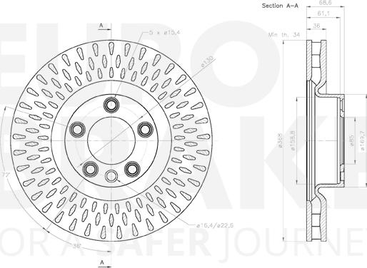 Eurobrake 58153147161 - Тормозной диск autospares.lv